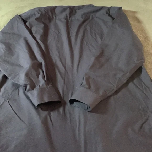 Men’s Edwards black button up, long sleeve, collarless dress shirt.  Size XL - Picture 6 of 6
